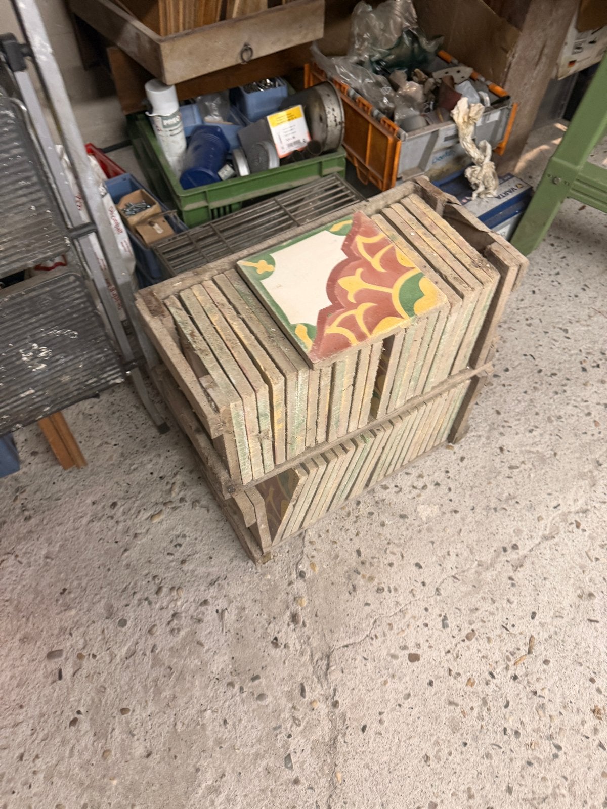 Marokkaanse cementtegels - 2m2 restant voor WC/tuinkas, Ophalen, Overige materialen, Gebruikt, Minder dan 20 cm