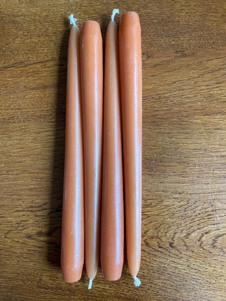 4 "Gotische" Kaarsen Kleur: 'Terra' Nieuw, Ophalen of Verzenden, Nieuw, Kaars