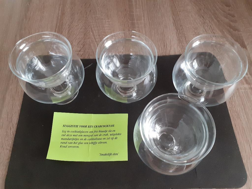 4 stuks Cocktail glazen, Ophalen, Glas of Glazen, Nieuw, Glas