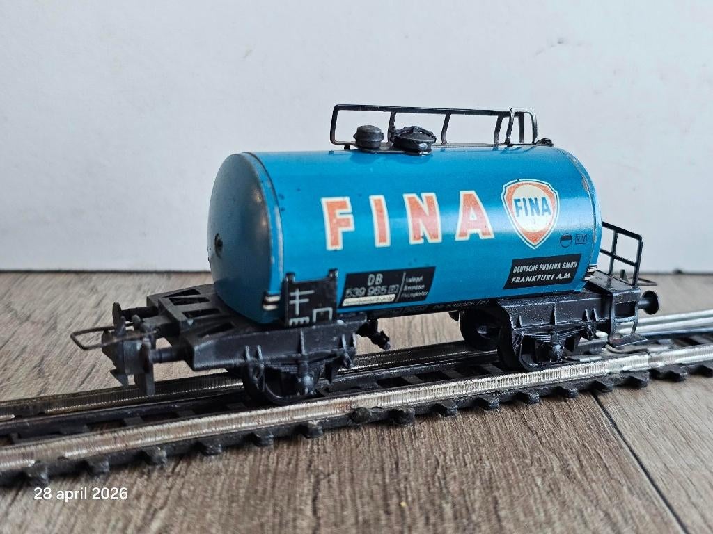Modeltrein Ho TRIX-EXPRESS 3 rail syst.ketelwagen,wagon FINA, Gebruikt, Gelijkstroom, Trix, Wagon