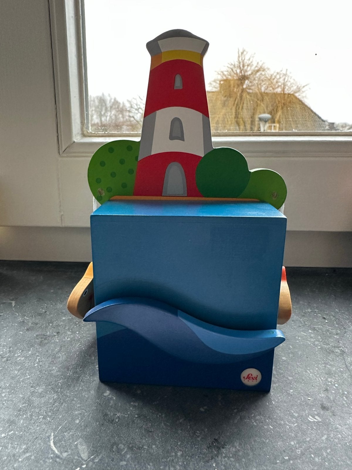 Houten spaarpot, Verzamelen, Spaarpotten, Ophalen of Verzenden, Zo goed als nieuw, Hout