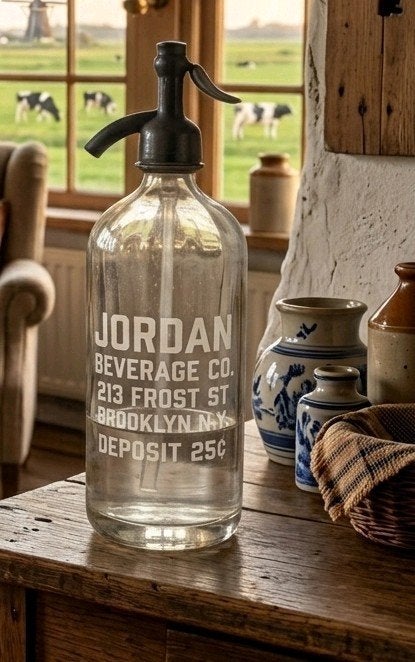 Vintage Jordan Beverage Co. Sifonfles - spuitfles, Ophalen of Verzenden