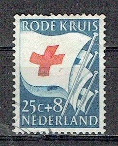 Nederland 1953 nrs. 611 Rode Kruis Vlag GEST, Verzenden, Gestempeld, Overige thema's