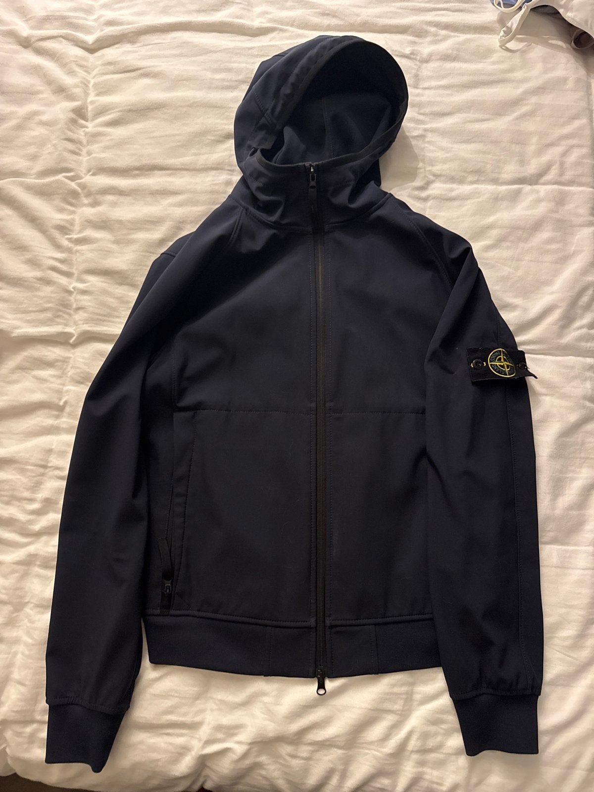 Stone Island Soft Shell-R Jas - Maat S, Ophalen of Verzenden, Gedragen, Maat 46 (S) of kleiner, Blauw