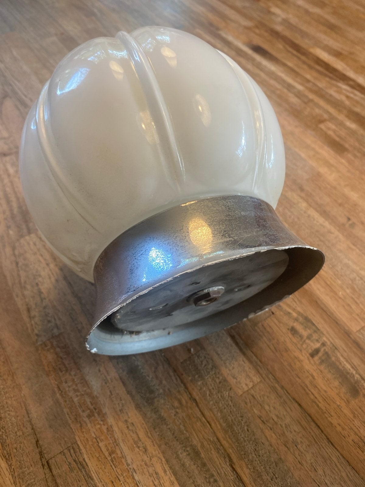 Vintage Art Deco Plafondlamp Melkglas, Ophalen of Verzenden