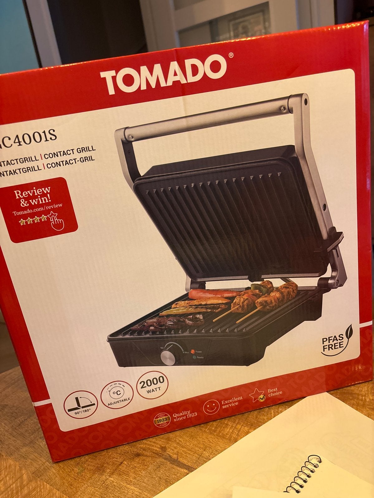 Nieuwe Tomado Contactgrill/Contactgril - 2000W, Witgoed en Apparatuur, Ophalen of Verzenden, Nieuw