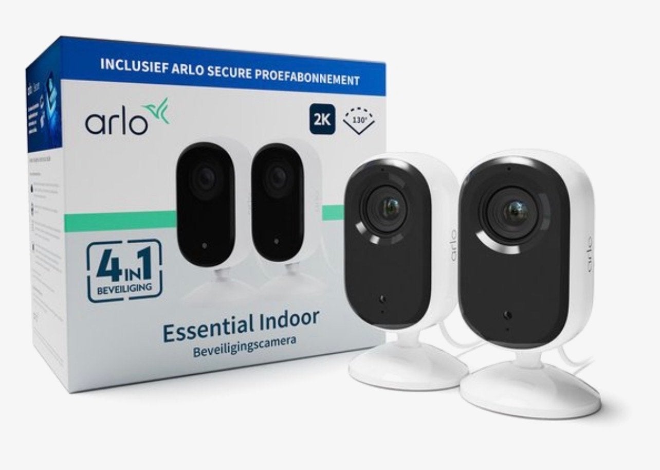 Arlo Essential 2K Indoor Camera - Beveiligingscamera, Ophalen of Verzenden, Zo goed als nieuw, Binnencamera