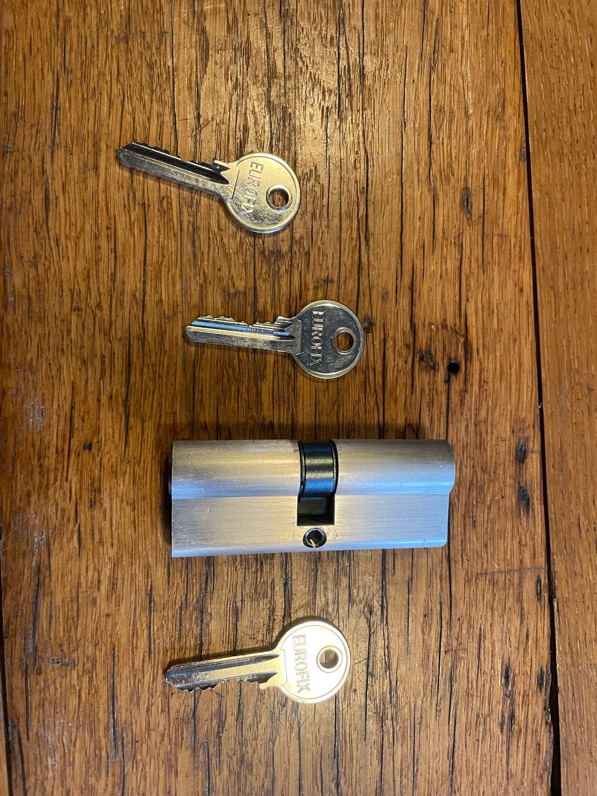 Eurofix cilinderslot met 3 sleutels, Ophalen, Gebruikt, Overige materialen, Slot