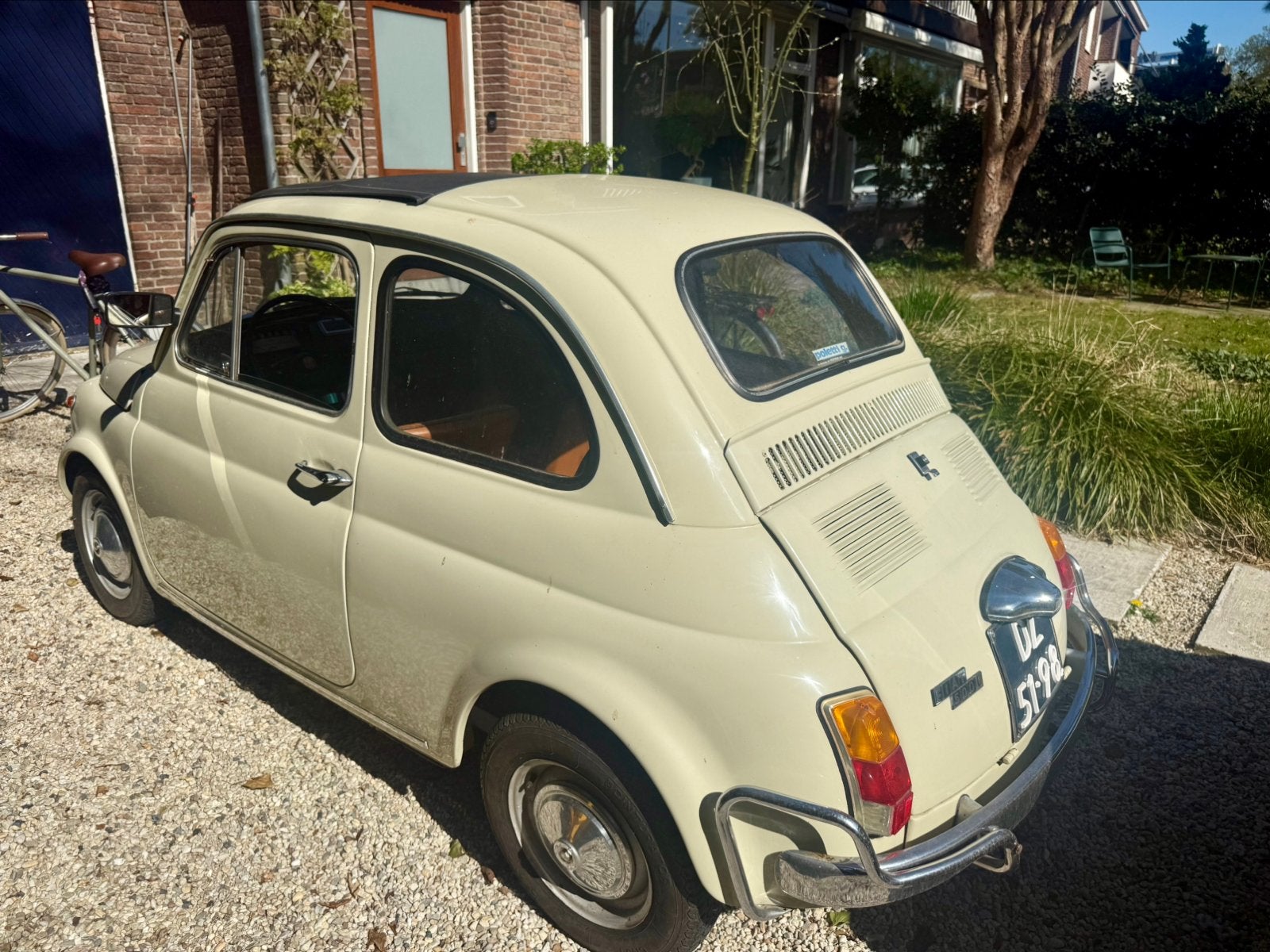 Fiat 500 oldtimer Crème, foto 4
