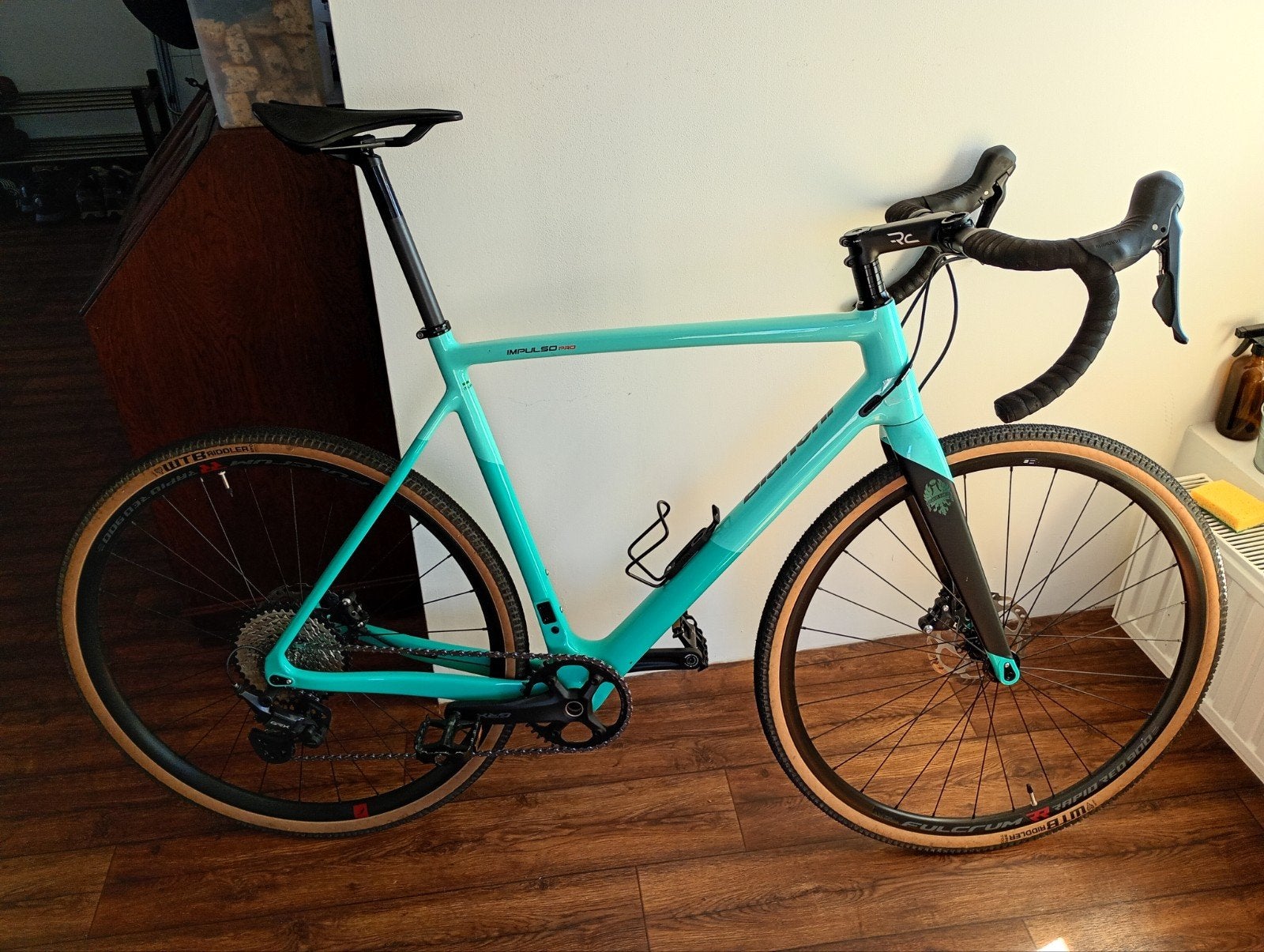 Bianchi Impulso Pro GRX 600 Celeste XL (58cm) gravelbike, Carbon, Zo goed als nieuw, 57 tot 61 cm, Schijfrem