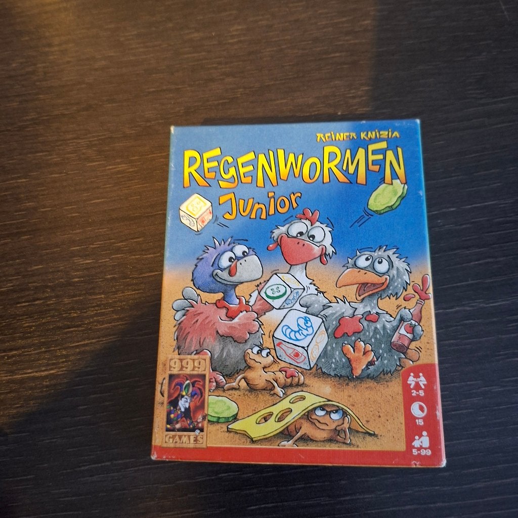 Regenwormen Junior - Dobbelspel, Hobby en Vrije tijd, Gezelschapsspellen | Bordspellen, Ophalen, Zo goed als nieuw, 999 Games