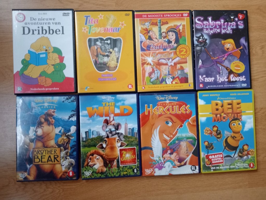 Diverse kinderdvd's my little pony, dribbel, pocahontas, enz, Avontuur, Alle leeftijden, Zo goed als nieuw, Film