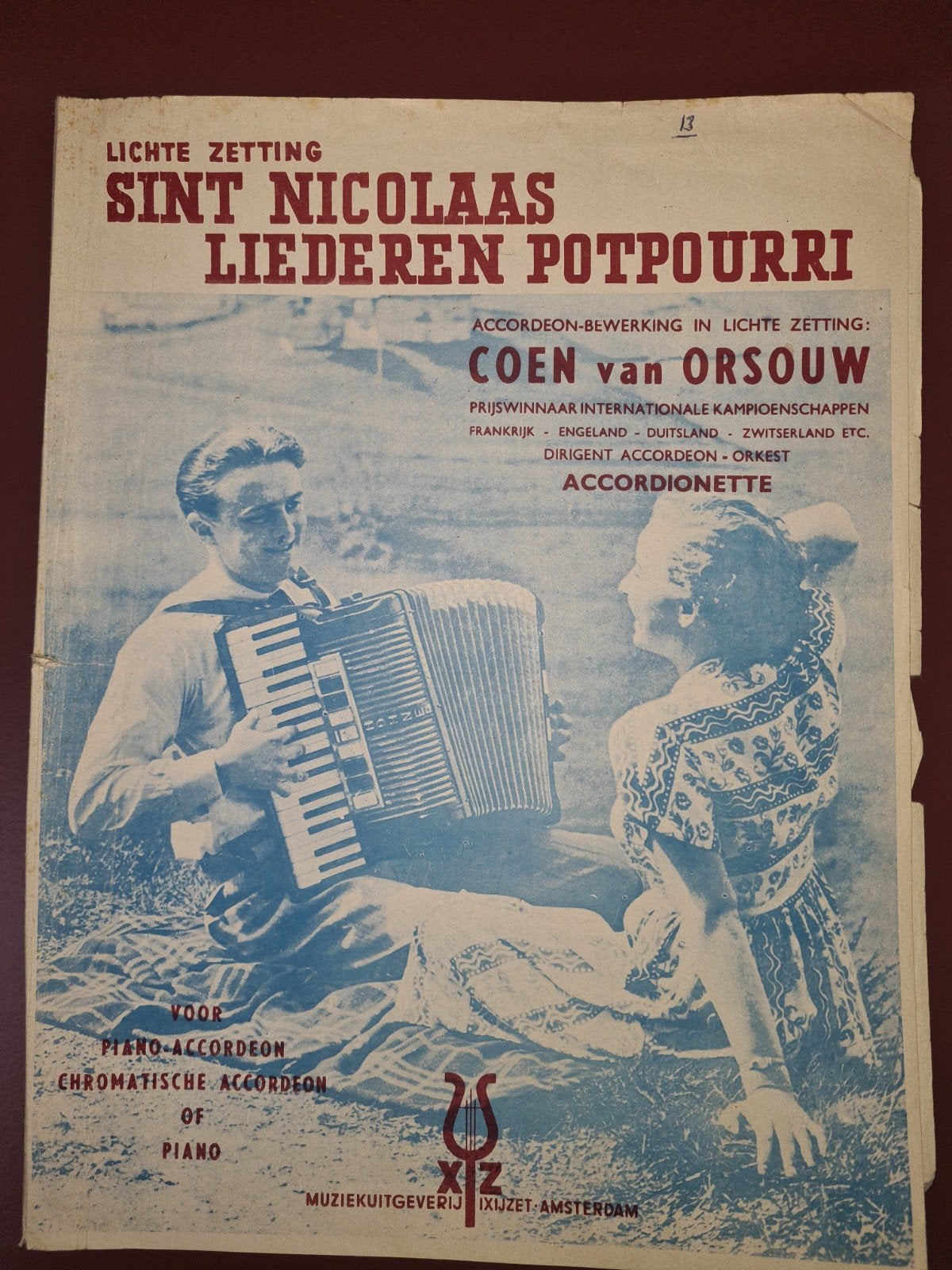 Sint Nicolaas Liederen Potpourri - Coen van Orsouw, Gebruikt, Ophalen of Verzenden, Thema, Accordeon