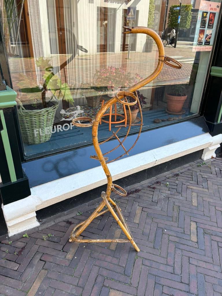 Vintage bamboe plantenstandaard, Ophalen of Verzenden, Zo goed als nieuw