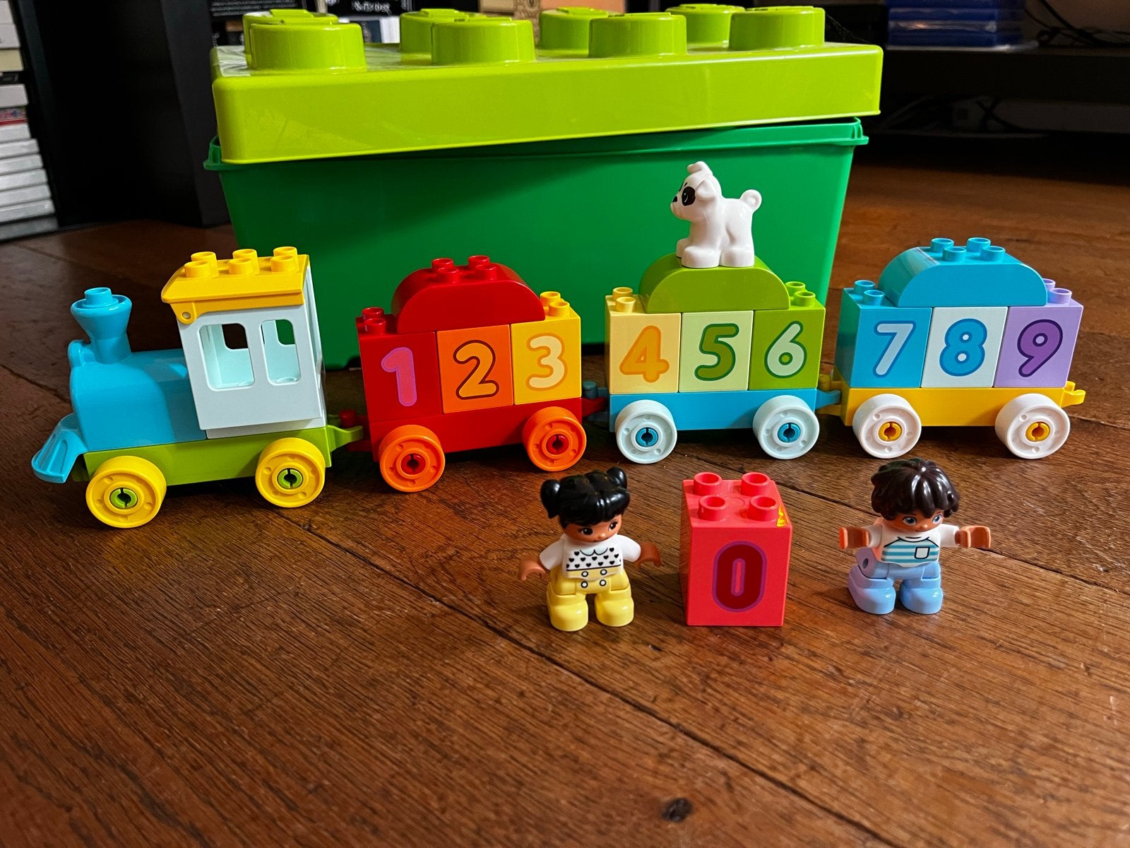 LEGO DUPLO Getallentrein 10847 met figuren en doos, Ophalen of Verzenden, Gebruikt, Overige merken