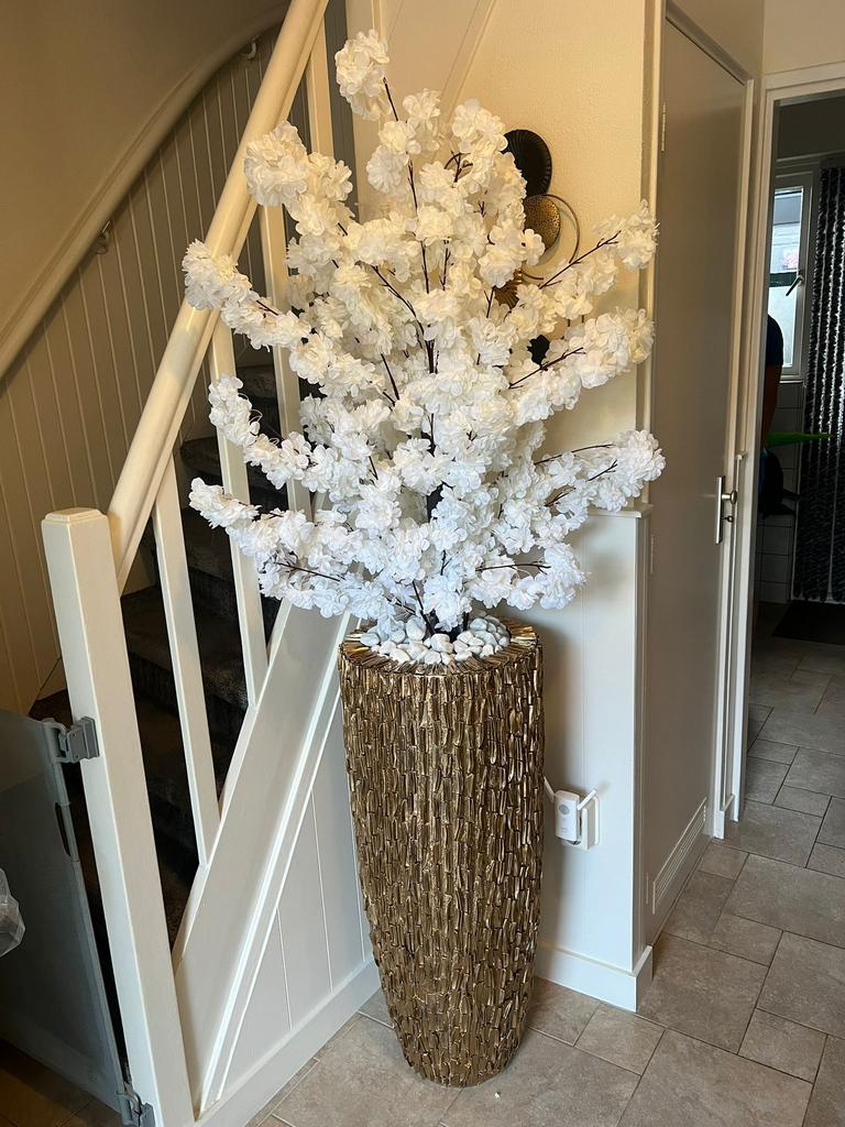 Schelpenvazen met bloesem boom, Ophalen of Verzenden