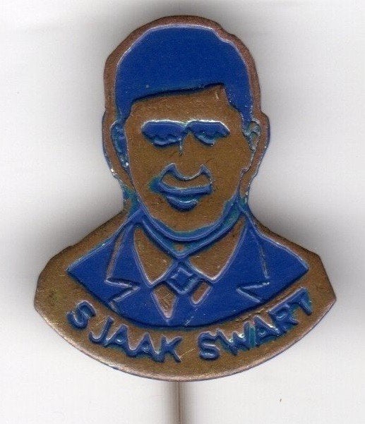 Speldje SJAAK SWART AJAX BLAUW (A1), Ophalen of Verzenden, Gebruikt, Overige onderwerpen