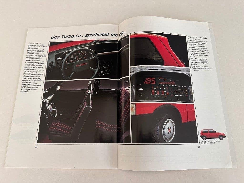 Folder Fiat Uno turbo i.e 75 selecta, Ophalen of Verzenden, Zo goed als nieuw, Overige merken