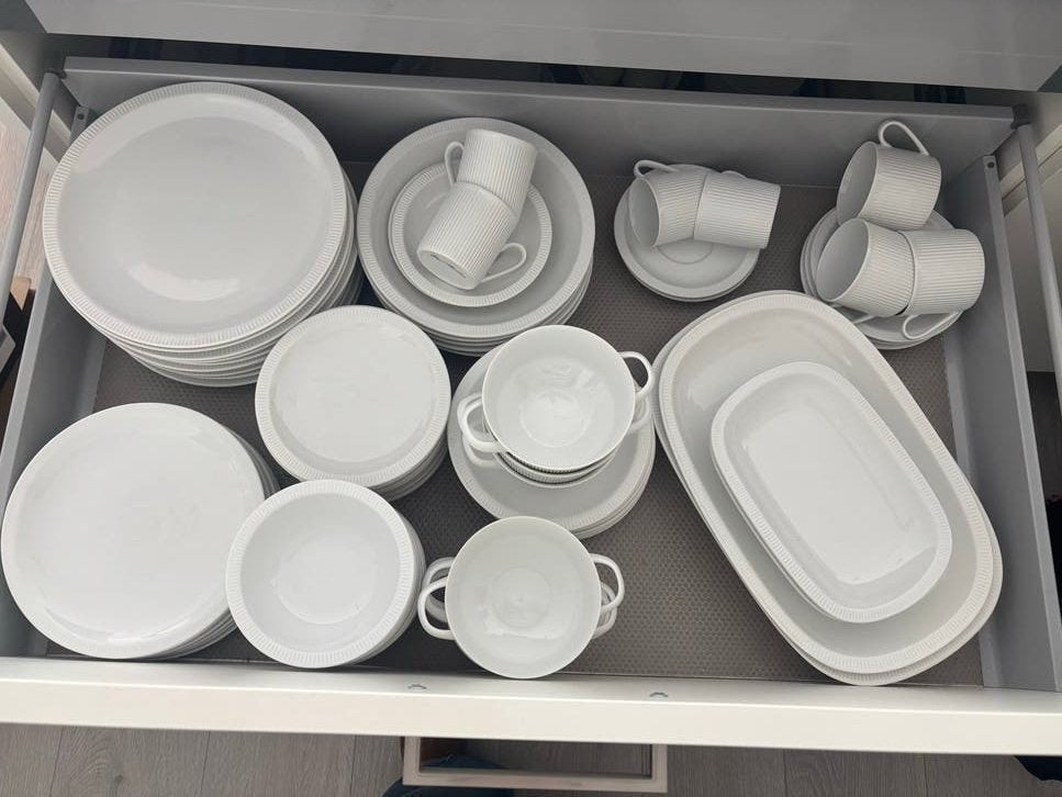 Arzberg Servies - Wit met Ribbel - Royal Porcelain, Ophalen of Verzenden, Zo goed als nieuw, Effen, Porselein