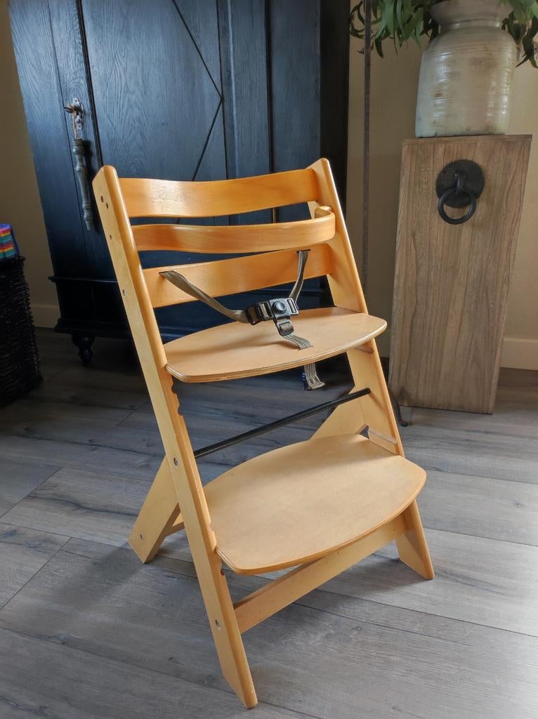 Kinderstoel hout  (meegroeistoel), Kinderen en Baby's, Kinderstoelen, Ophalen, Gebruikt, Meegroeistoel