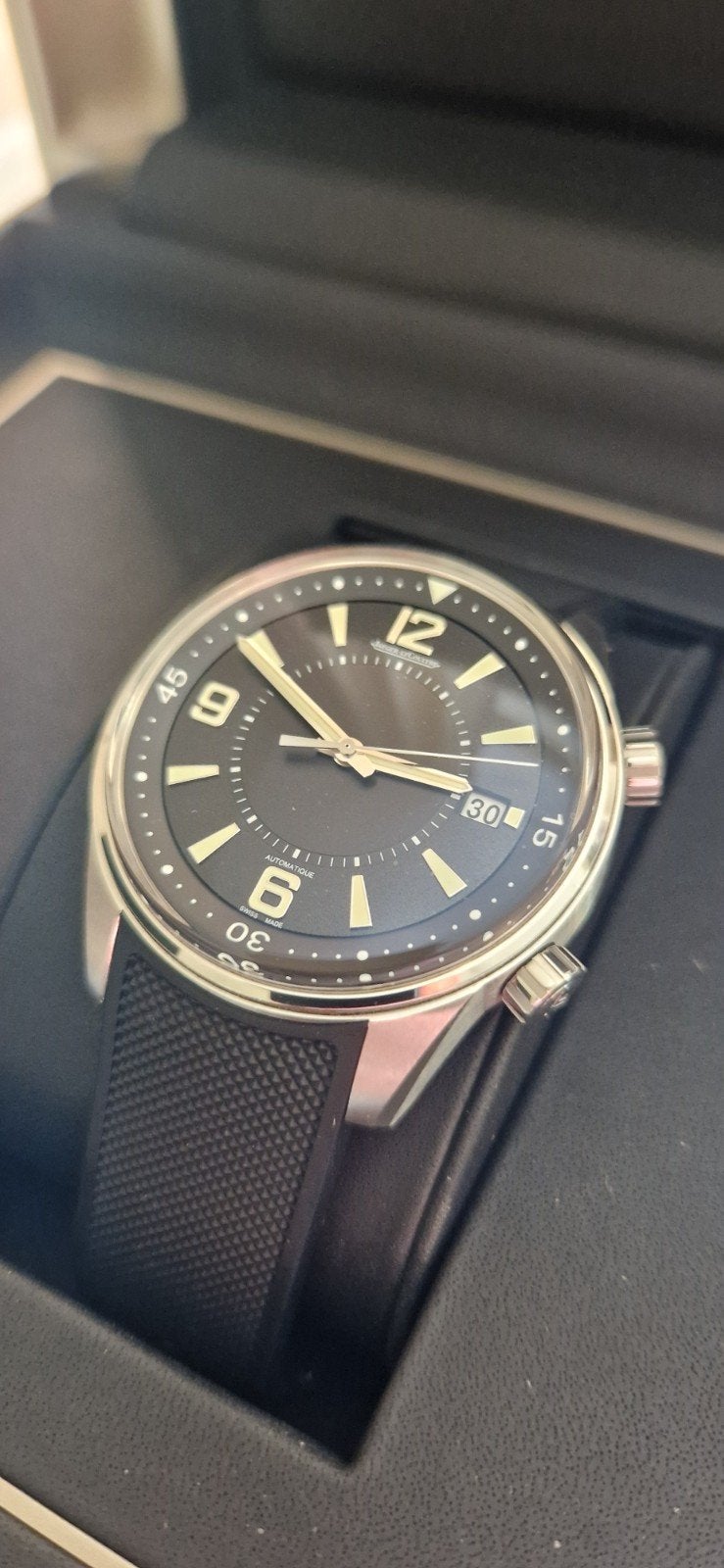 Jaeger LeCoultre Polaris date full set JLC, Ophalen of Verzenden, Staal, Overige merken