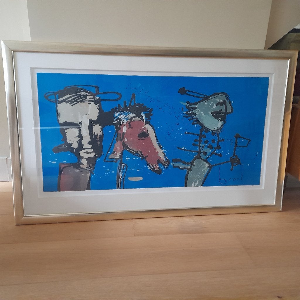 zeefdruk, Antiek en Kunst, Gesigneerd, Ophalen, Personages en Fantasiefiguren, Zeefdruk