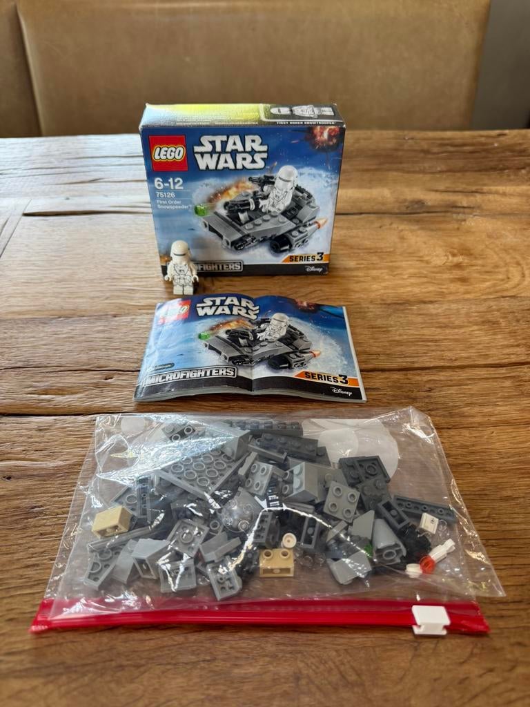 Lego star wars set 75126 first order snowspeeder compleet, Star Wars, Lego, Ophalen of Verzenden, Zo goed als nieuw