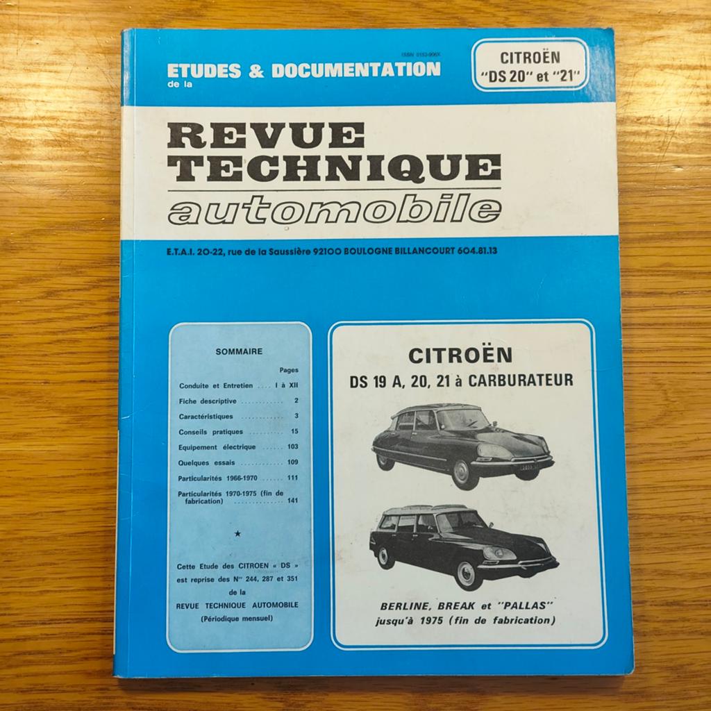 Revue Technique Automobile Citroën DS 19 A, 20 en 21, Ophalen of Verzenden