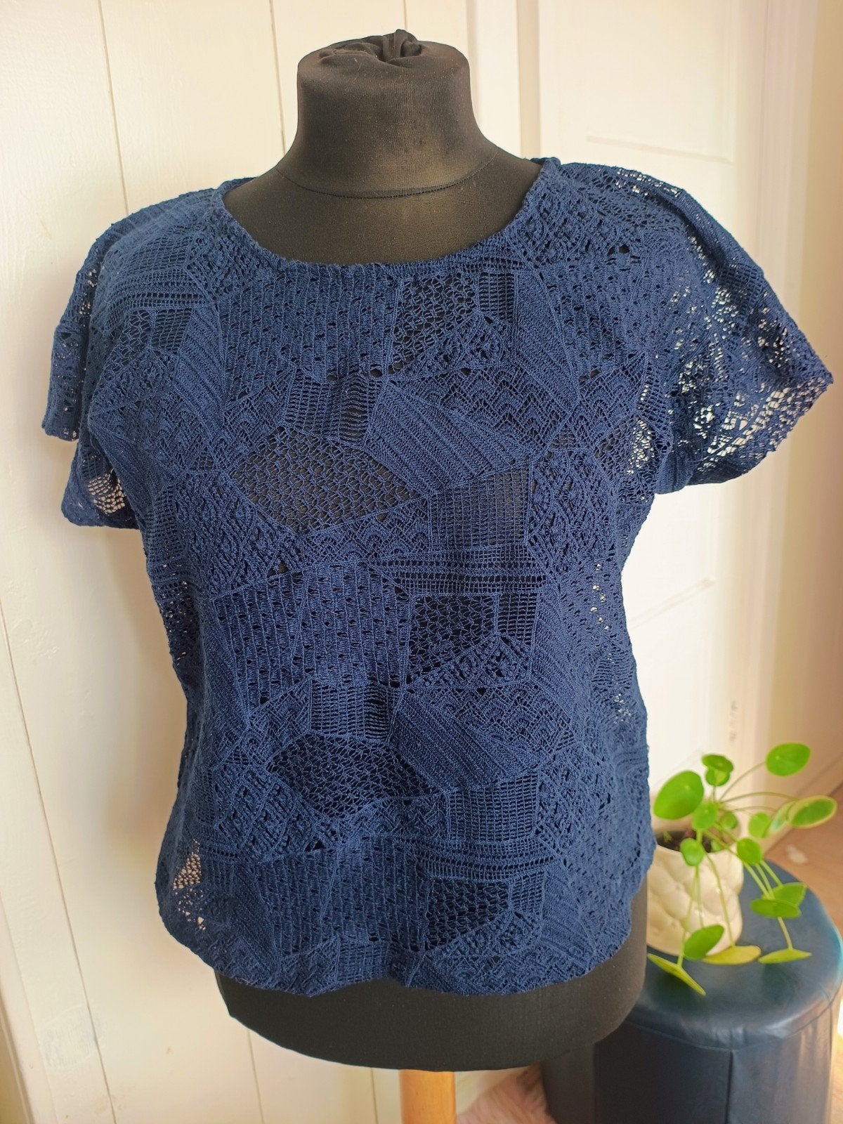 Vintage donkerblauwe gehaakte top XL | Boho zomerblouse

Pra, Kleding | Dames, Blauw, Maat 46/48 (XL) of groter, Ophalen of Verzenden