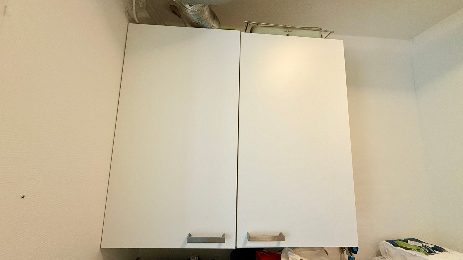 Wit Hangkast Keukenkastje. Hoogte 92, breedte 100, diepte 37, Ophalen, Gebruikt, 100 tot 150 cm, Wit