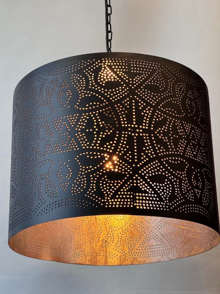 Hanglamp Filigrain oosters stijl, Ophalen of Verzenden, Zo goed als nieuw, Zwart, Rond