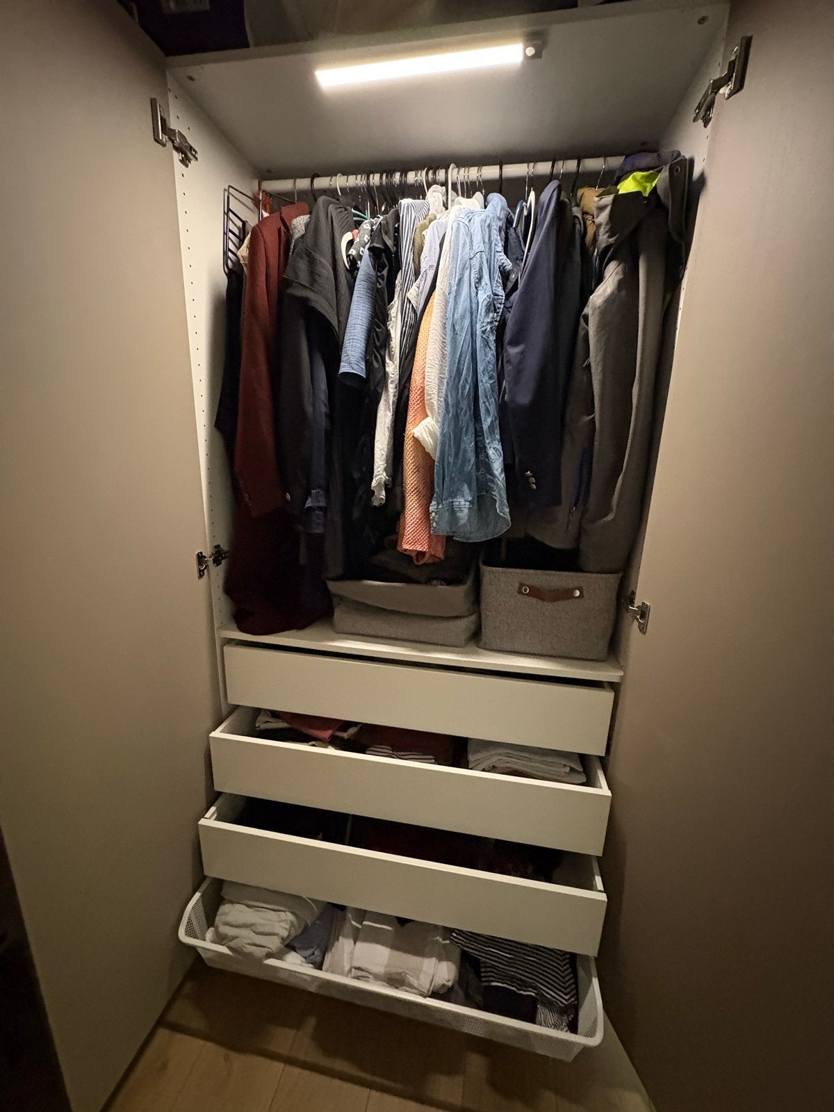 IKEA Pax Kledingkast Fardal hoogglans grijs, Ophalen, Kunststof, Gebruikt, 200 cm of meer