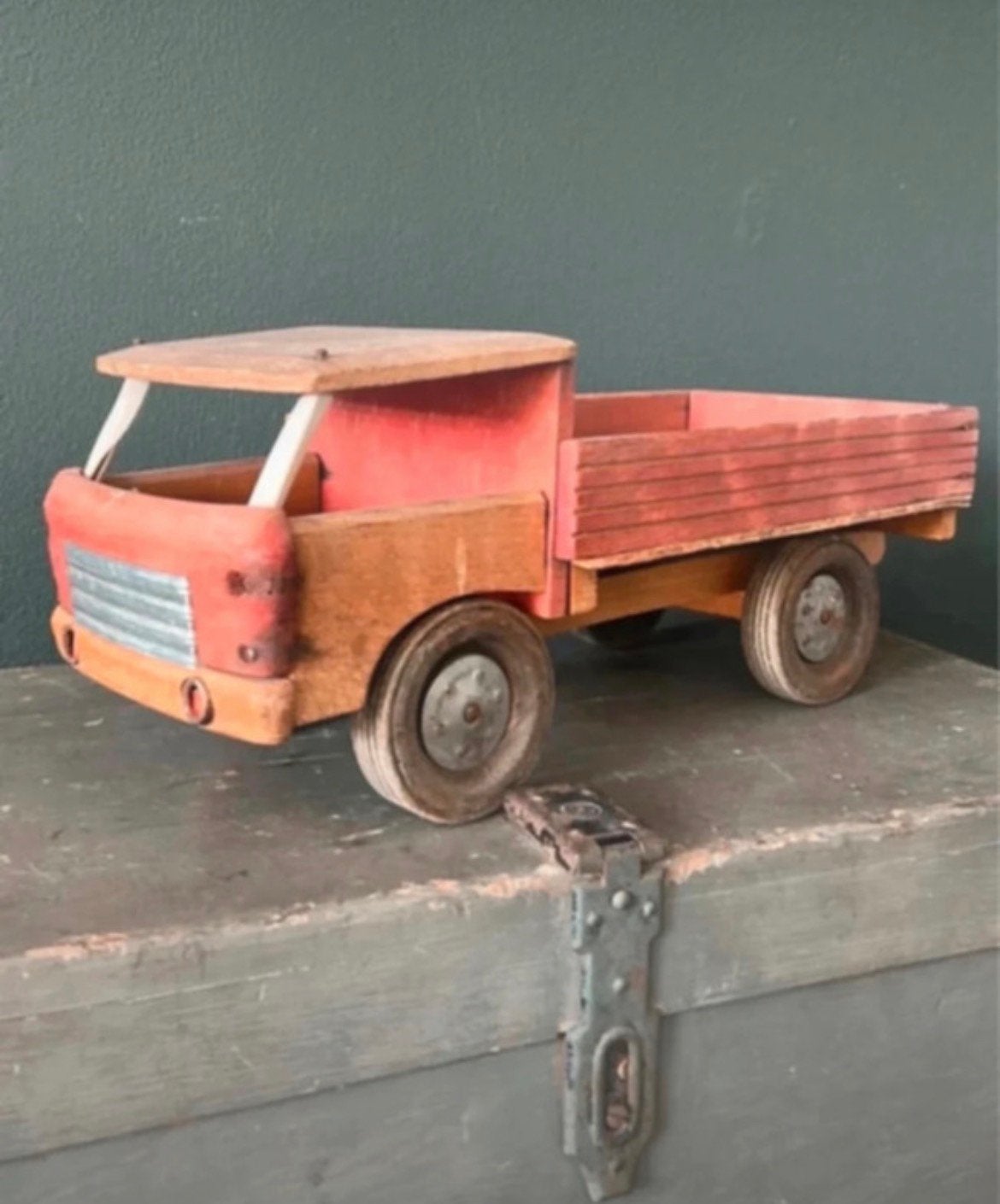 Grote houten franse vrachtauto jaren 60, Antiek en Kunst, Antiek | Speelgoed, Ophalen of Verzenden