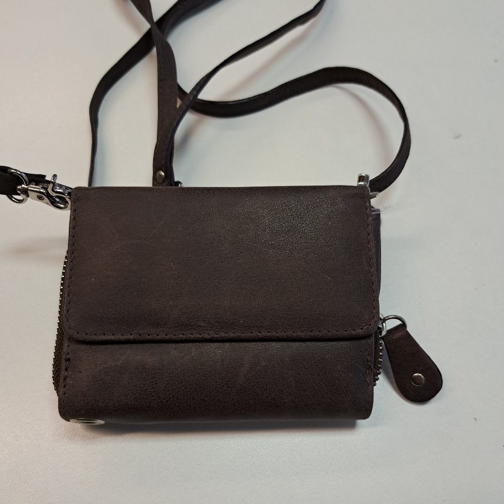 By Lou Lou donker grijze wallet tasje (afm: 14x10cm) 45379, ., By Lou Lou, Overige typen, Ophalen of Verzenden