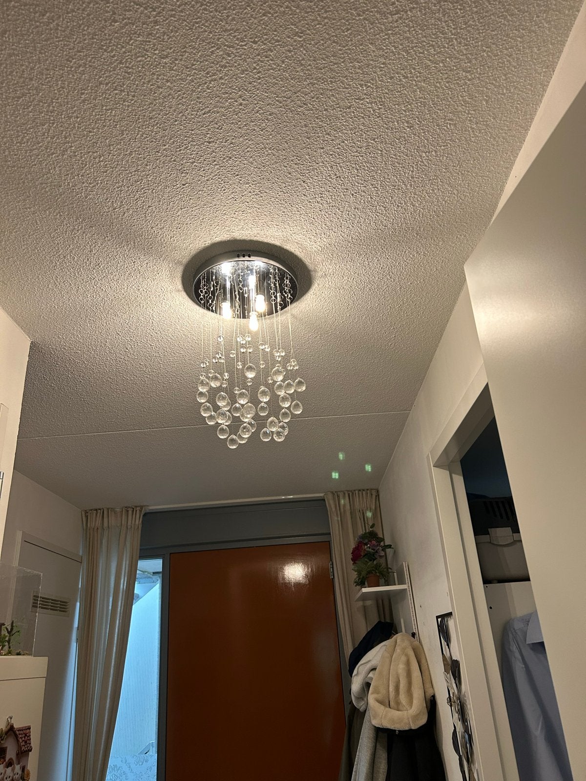 Set van 3 prachtige hanglampen met kristallen bollen, Ophalen, Zo goed als nieuw, Glas, Overige fittingen