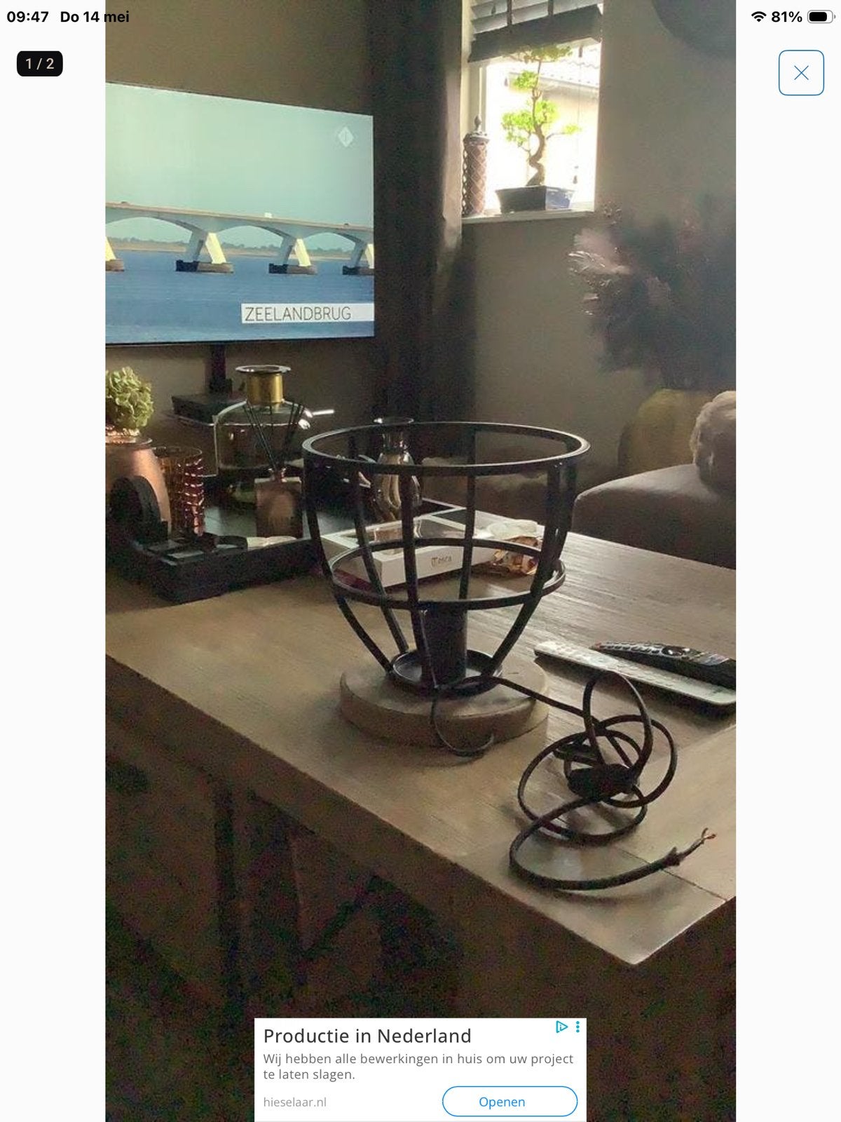 Brilliant tafellamp grote maat, Ophalen, Zo goed als nieuw, Minder dan 50 cm