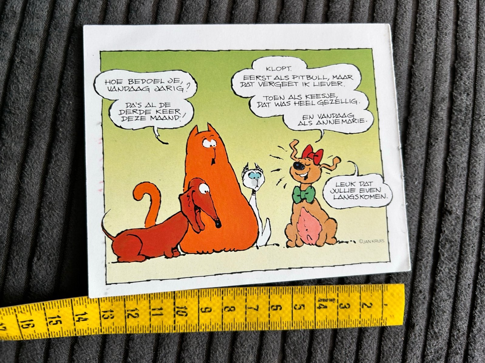 359. Oude kaart illustr Jan Kruis rode kater, Ophalen of Verzenden, 1980 tot heden