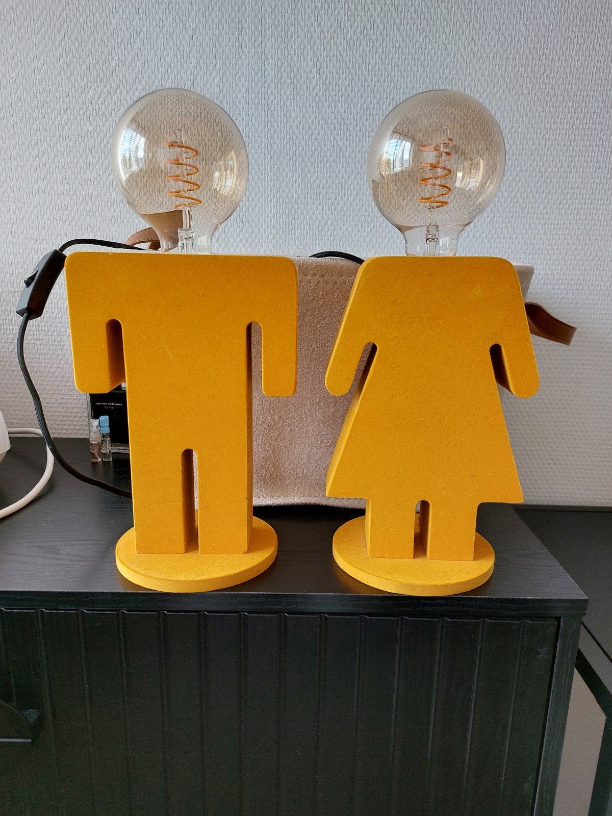 2 leuke lampjes man en vrouw., Ophalen of Verzenden, Zo goed als nieuw
