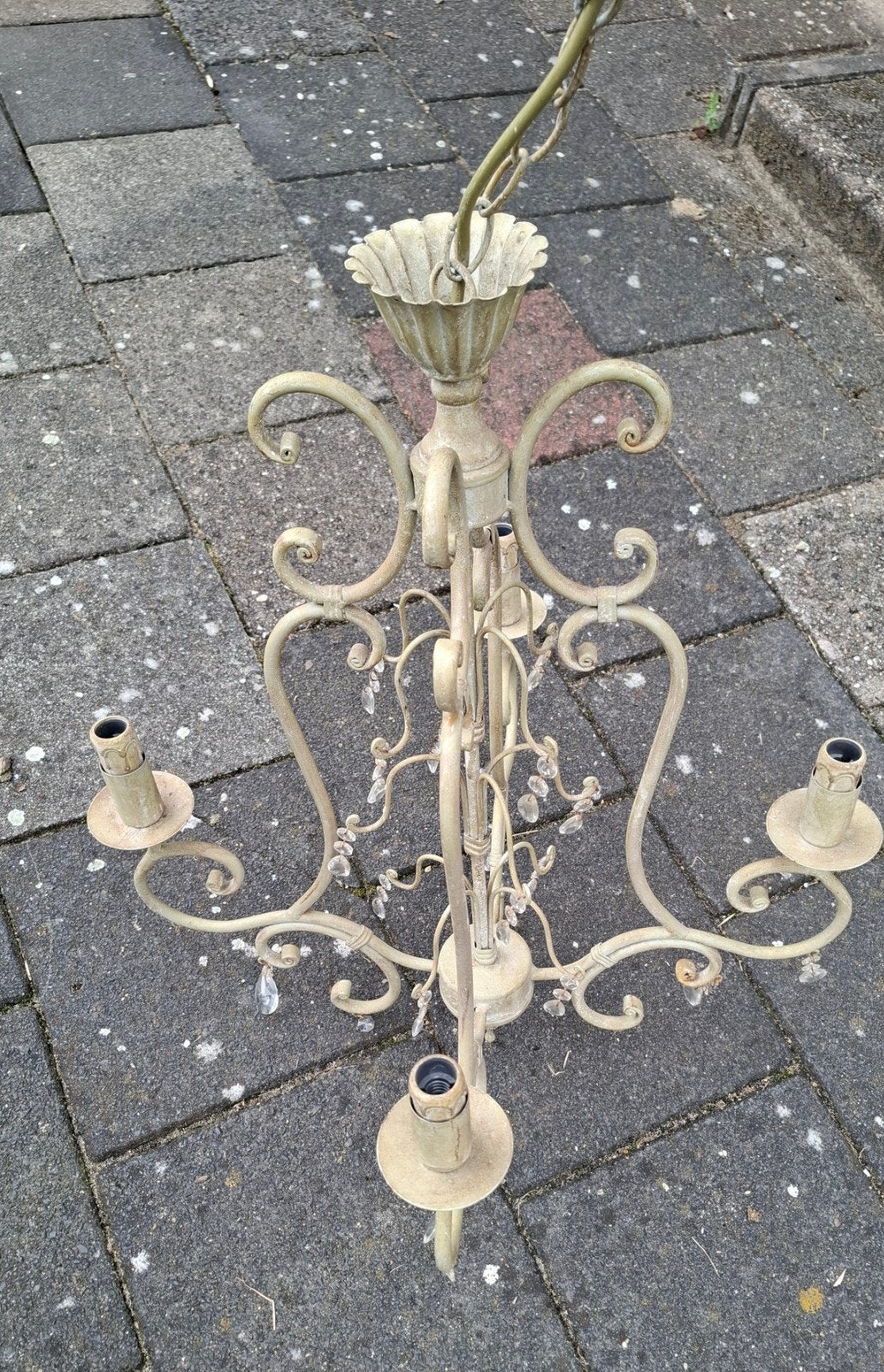 Grote brocante kroonluchter, Huis en Inrichting, Lampen | Kroonluchters, Ophalen