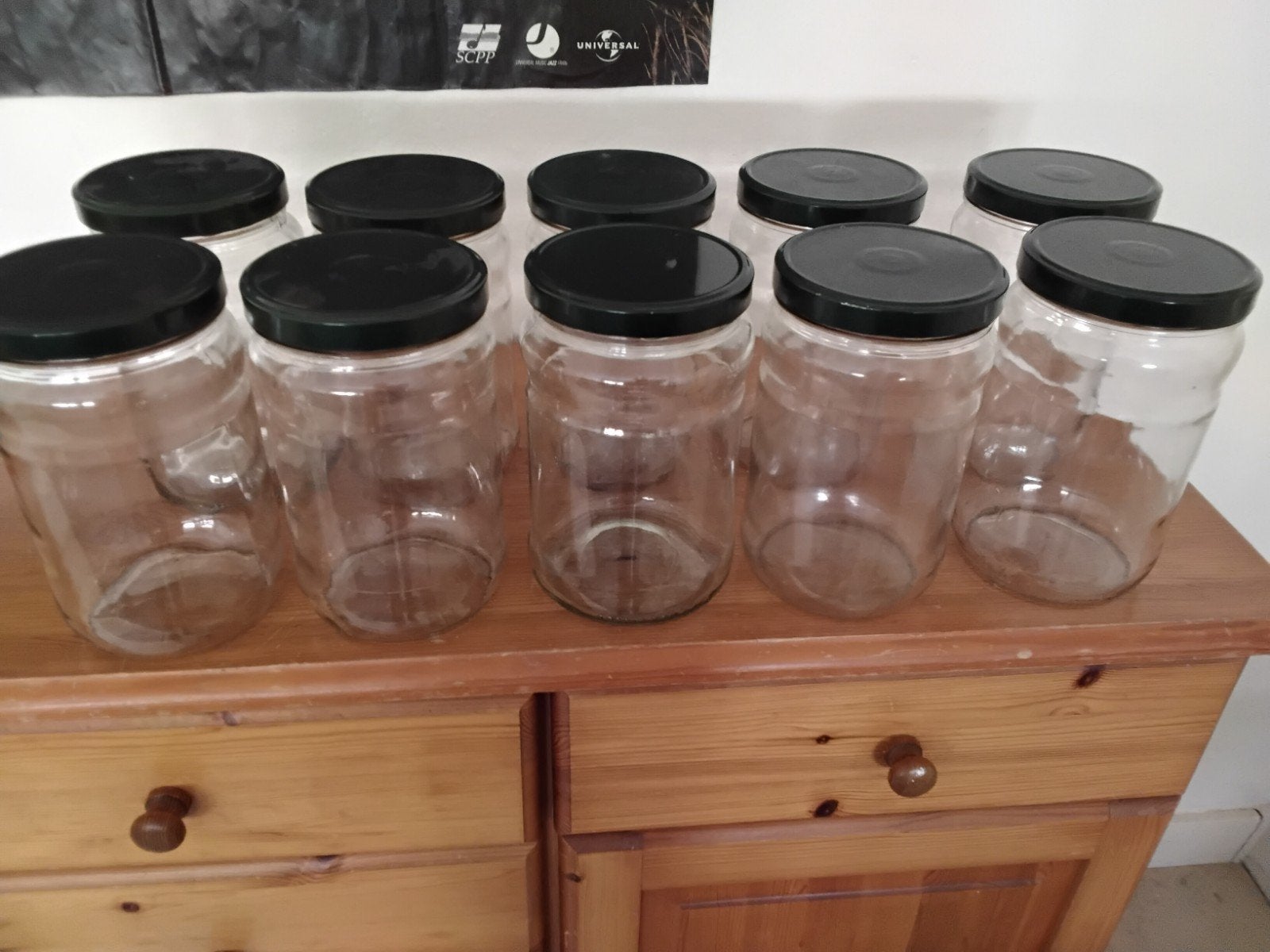 Voorraadpotten glas 1.6 liter. Tien stuks, Glas, Ophalen of Verzenden, Zo goed als nieuw, Voorraadpot