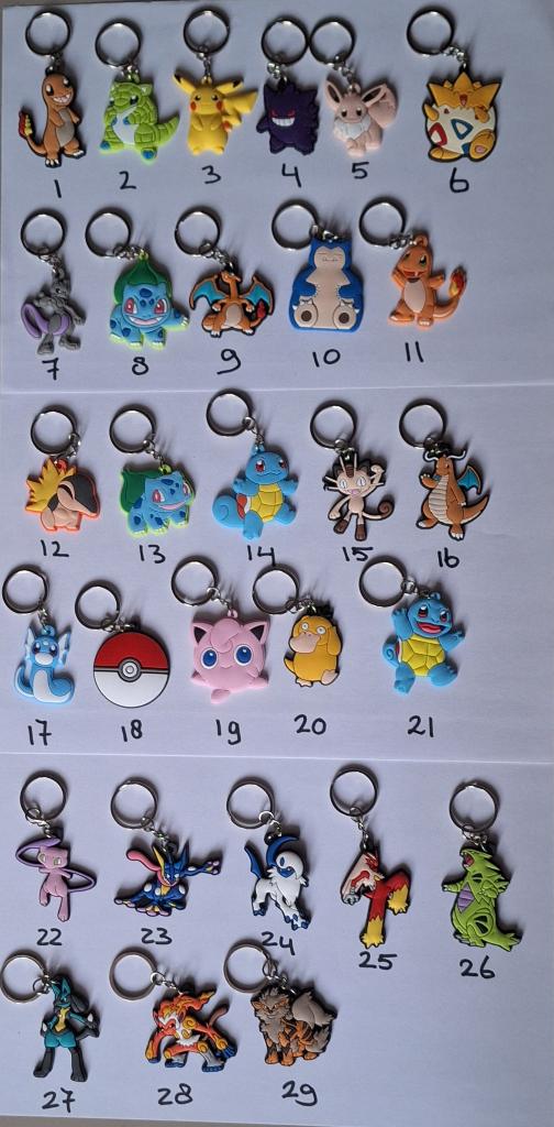 29 Diverse Pokemon sleutelhangers, nieuw!, Ophalen of Verzenden, Nieuw, Feestartikel