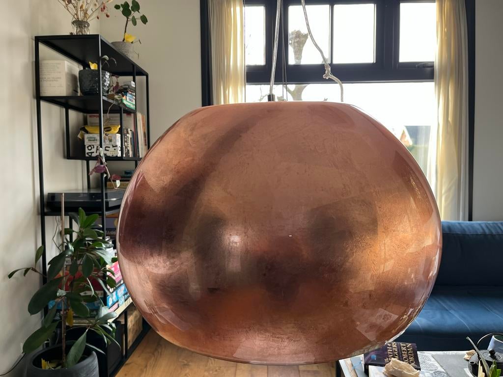 Koperkleurige hanglamp, Ophalen, Gebruikt, Metaal