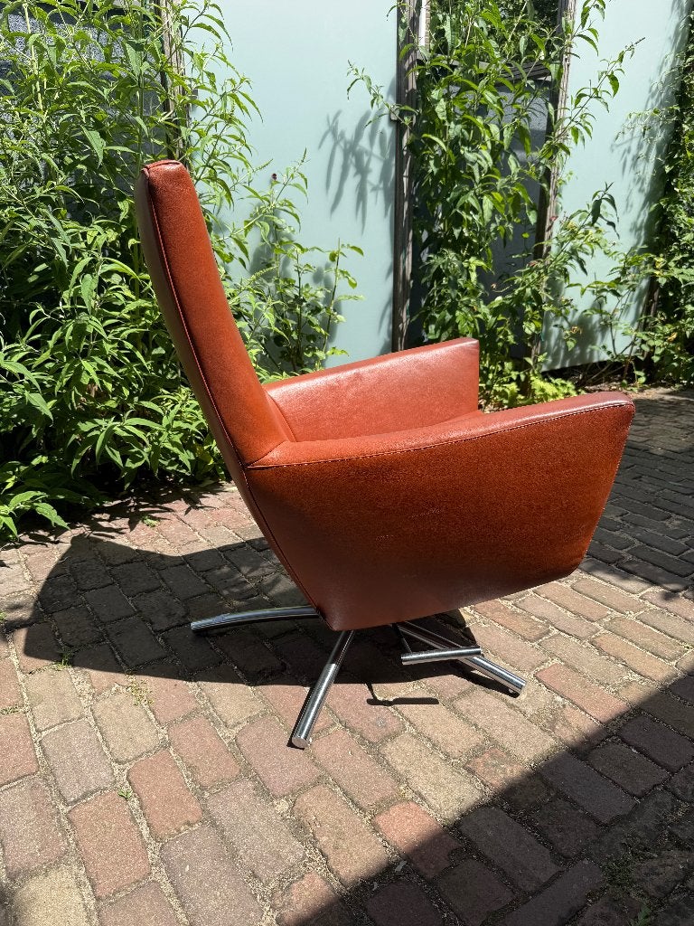 Label Foxx?? fauteuil in mooie staat, draaibaar, kantelbaar, Huis en Inrichting, Fauteuils, Ophalen, Gebruikt, Dutch Design Vintage Montis. Gerard van de Berg Loungen