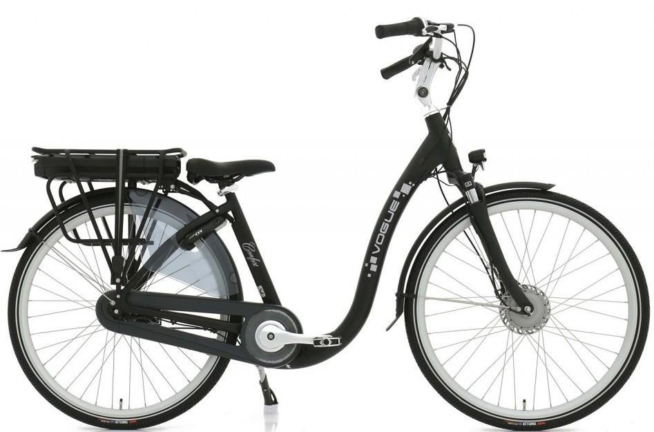 Bijna nieuwe elektrische Vogue Comfort mat zwart, Ophalen, Zo goed als nieuw, 50 km per accu of meer, Overige merken