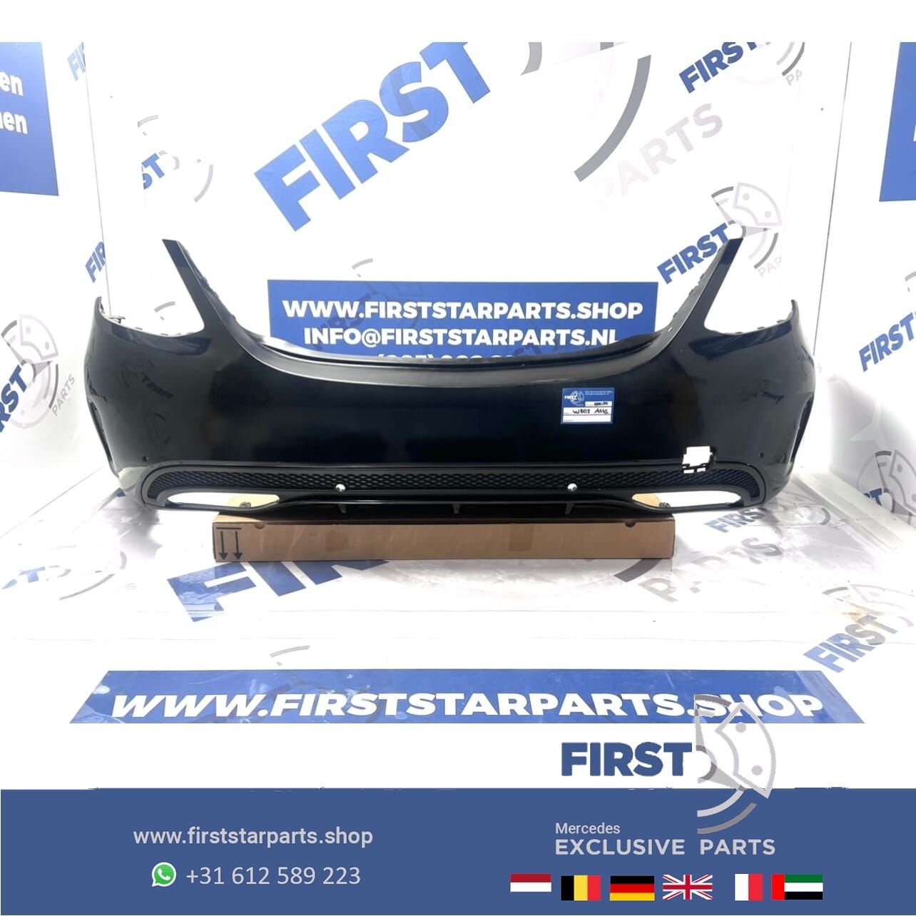 W205 BUMPER C KLASSE AMG ACHTERBUMPER COMPLEET ORIGINEEL C43, Gebruikt, -, Ophalen of Verzenden, Achter