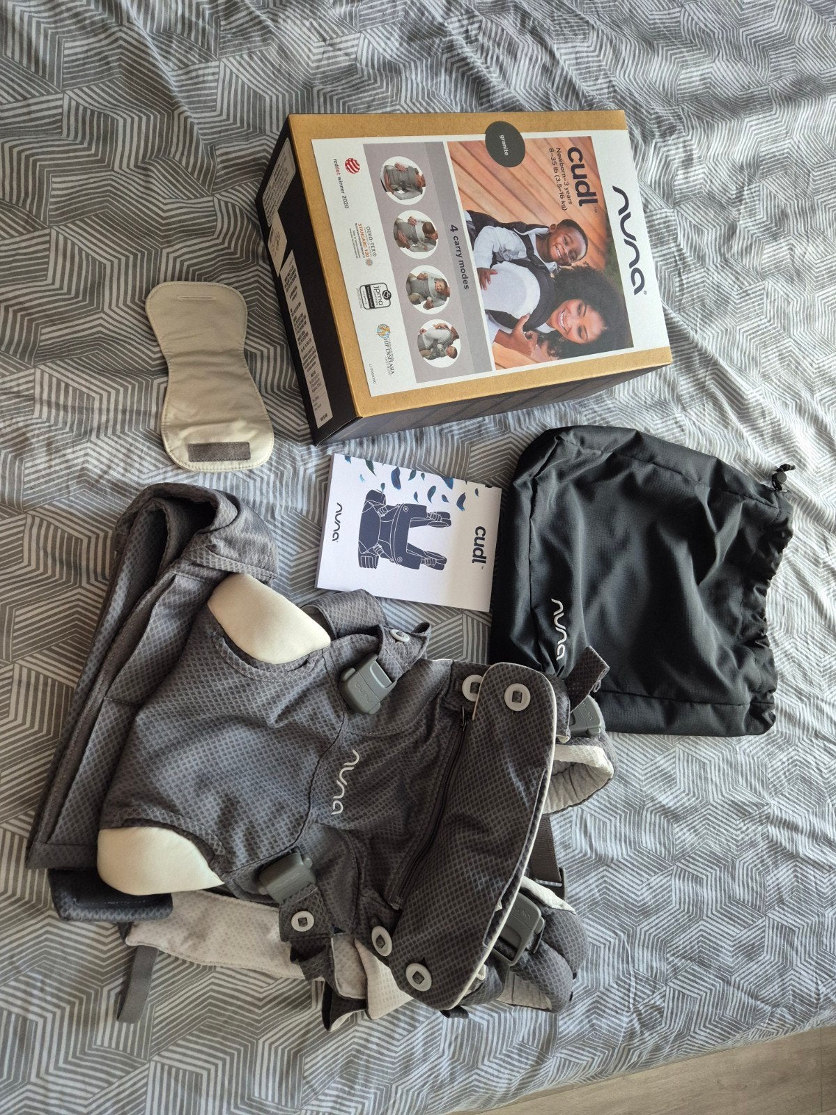 Nuna cudl granite (donkergrijs), Kinderen en Baby's, Overige merken, Buik of Rug, Ophalen of Verzenden, Zo goed als nieuw
