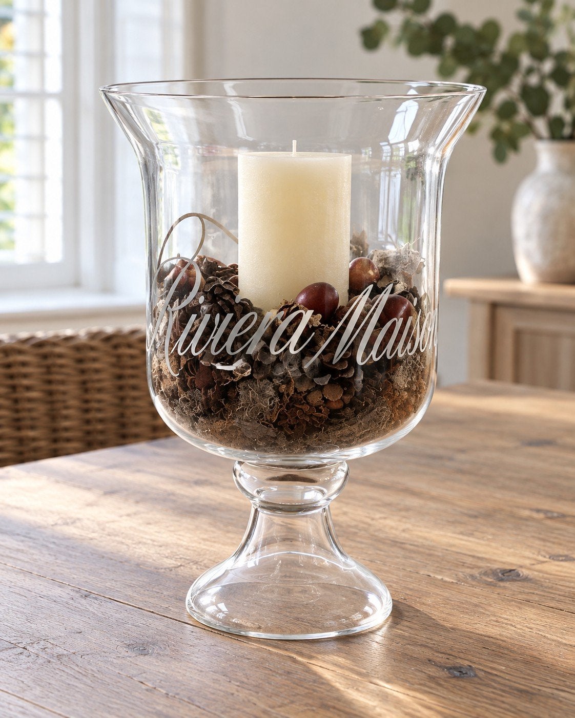 Rivièra Maison glazen vaas/windlicht, Huis en Inrichting, Ophalen, Zo goed als nieuw, Glas