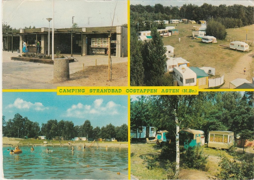 ASTEN Camping Strandbad Oostappen, Verzenden, 1960 tot 1980, Gelopen, Noord-Brabant