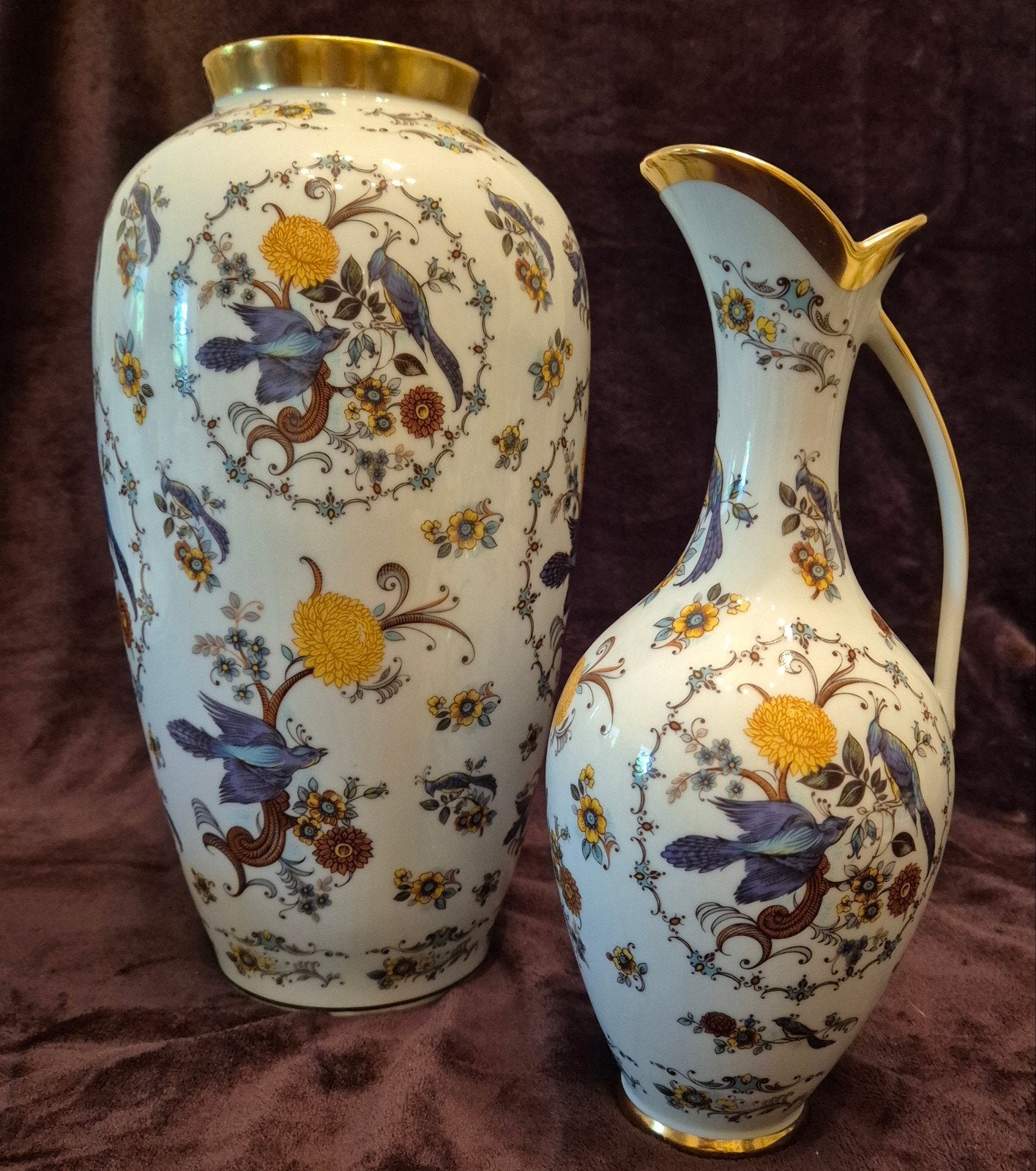 Set van 2 Royal Porzellan Bavaria KPM Vazen met Vogeldecor, Ophalen of Verzenden