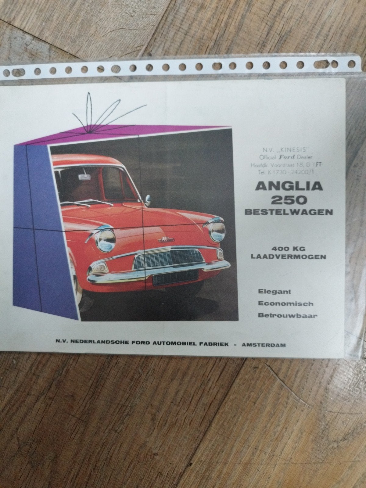 Ford Anglia 250 Bestelwagen folder 1961 - Nederlands, Ford, Ophalen of Verzenden, Zo goed als nieuw, Ford
